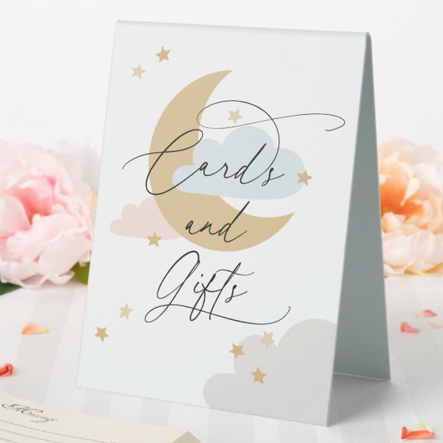 Moon and Stars Cards and Gifts Sign Colourful (In SItu (Wedding))