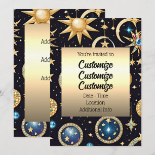 Moon And Stars Celestial Invitation