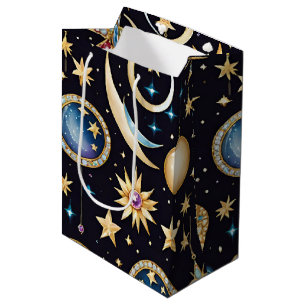 Moon And Stars Celestial   Medium Gift Bag
