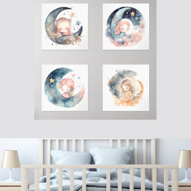Moon and Stars Celestial Prints for Girls Room  (Creator Uploaded)