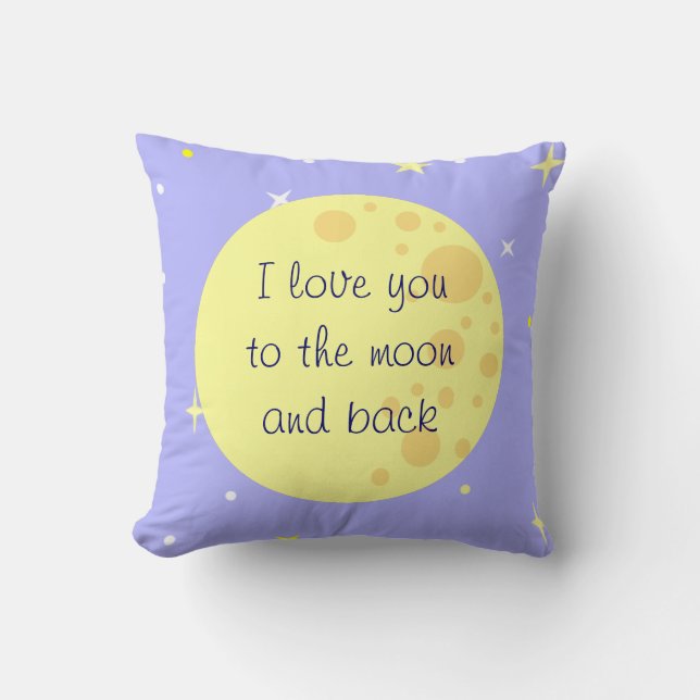 Moon and Stars Customisable Pillow (Front)