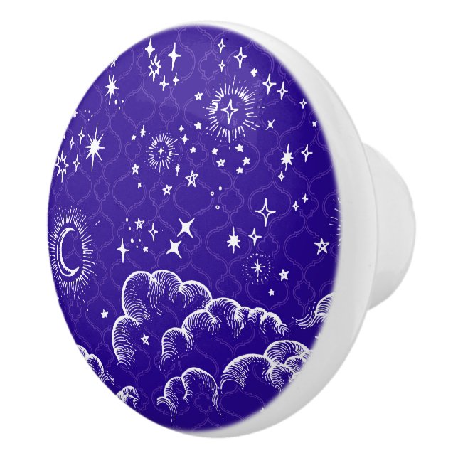 "Moon and Stars" Drawer Knob Pull (WH/BLU/PUR) (Right)