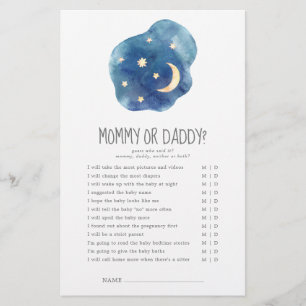 Moon and Stars Gender Neutral Mummy or Daddy Game