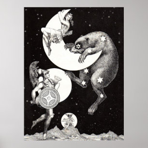 Moon and Stars Gods and Goddesses Poster