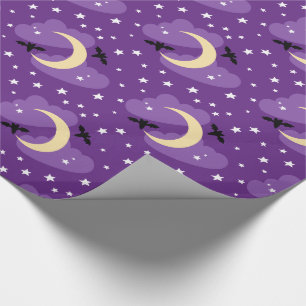 Moon and Stars Halloween Wrapping Paper