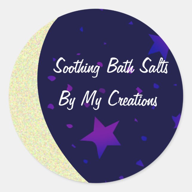 Moon and Stars Handmade Craft Labels Stickers (Front)