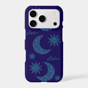 Moon and stars in a blue glitter look - Relax! 