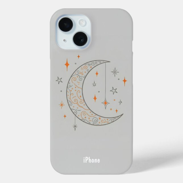 Moon and Stars iPhone 15 Case (Back)