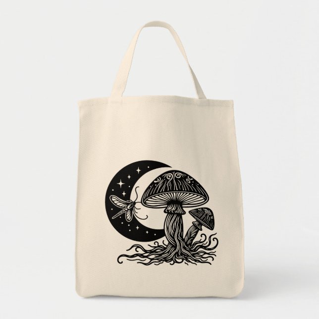 Moon and Stars Mushroom  Tote Bag (Front)