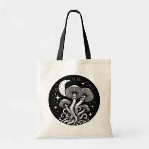 Moon and Stars Mushroom  Tote Bag