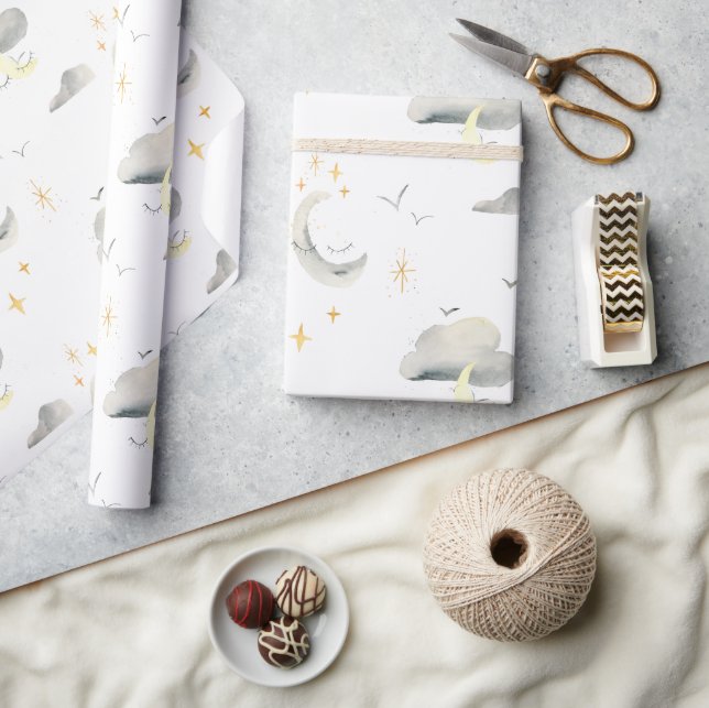 Moon And Stars Night Sky Wrapping Paper (Crafts)