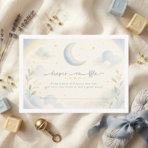 Moon and Stars Over the moon Baby Shower Enclosure Card