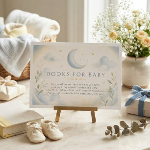 Moon and Stars Over the moon Baby Shower Enclosure Card