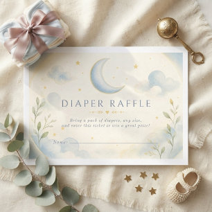 Moon and Stars Over the moon Baby Shower Enclosure Card