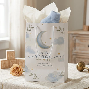 Moon and Stars Over the moon Baby Shower Medium Gift Bag