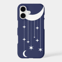 Moon and stars purple night sky beads 