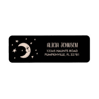 Moon and Stars Return Address Label