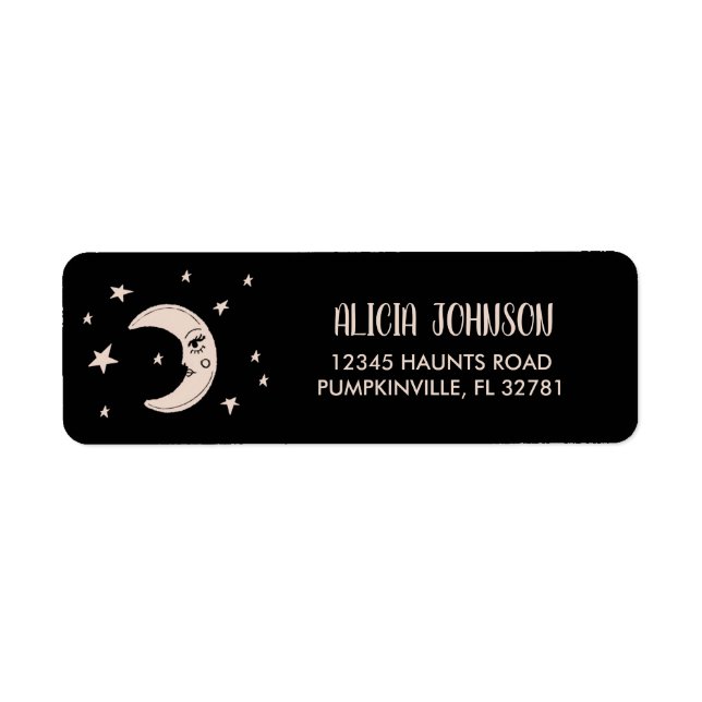 Moon and Stars Return Address Label (Front)