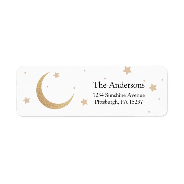 Moon and Stars Return Address Return Address Label (Front)