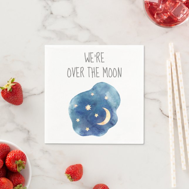 Moon and Stars We're Over the Moon Napkins (Insitu)