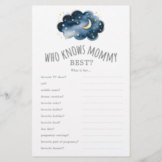 Moon and Stars Who Knows Mummy Best Trivia Game  Flyer
