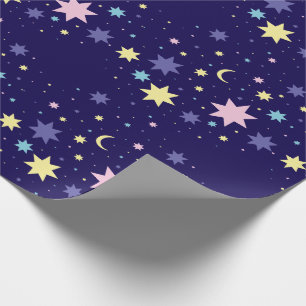 Moon and stars. wrapping paper