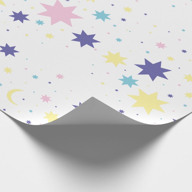 Moon and stars. wrapping paper (Corner)
