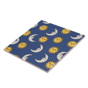 Moon and Sun Ceramic Tile