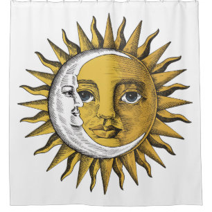  Moon and Sun  - Day and Night  Shower Curtain