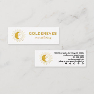Moon and Sun Elegant Aesthetician Beauty Salon Gol Mini Business Card