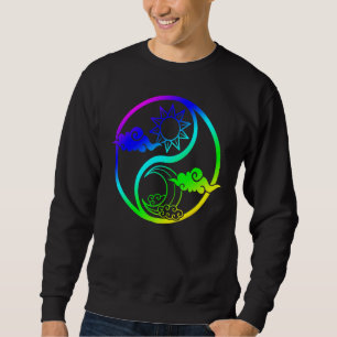 Moon And Sun Om Tree Of Life Buddhist Mandala Yin Sweatshirt