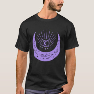 Moon and Third Eye New Age Spiritual Purple Yoga M T-Shirt