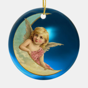 MOON ANGEL CERAMIC TREE DECORATION