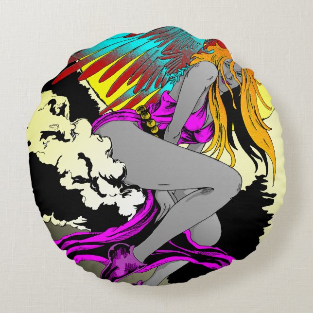 Moon Angel Round Cushion (Back)