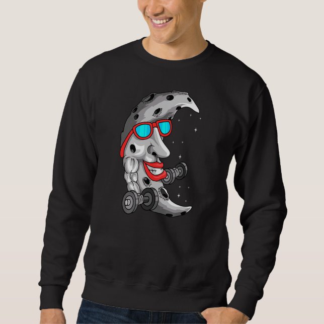 Moon Art Celestial Astronomy Fitness Workout Aster Sweatshirt (Front)