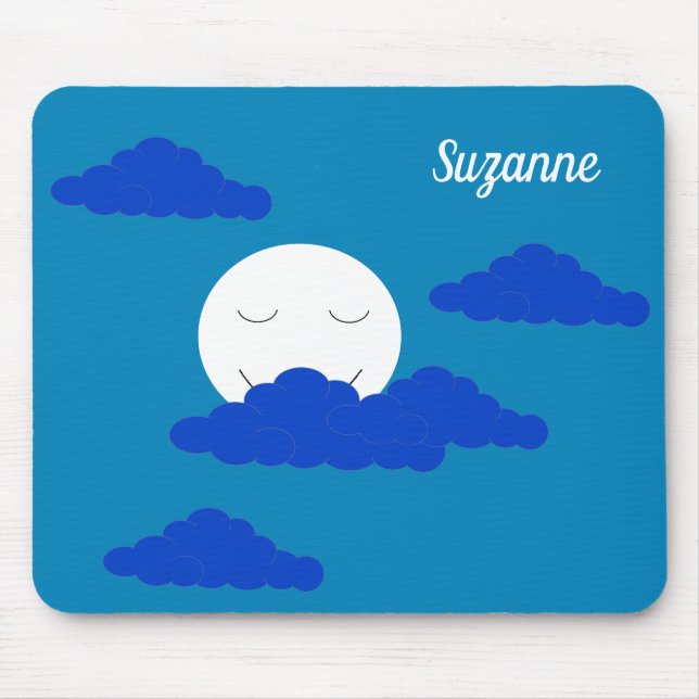 Moon at Early Dusk: Blue Mouse Pad (Front)