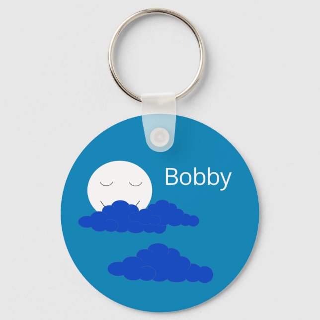 Moon at Early Dusk Key Ring (Back)