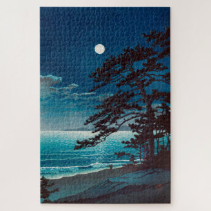 Moon at Ninomiya Beach, Hasui Kawase Jigsaw Puzzle