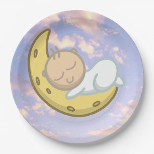 Moon Baby Design Paper Plate