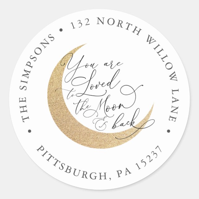 Moon Baby Return Address Classic Round Sticker (Front)