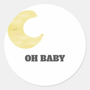 Moon Baby Shower Classic Round Sticker