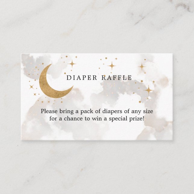 Moon Baby Shower Diaper Raffle Enclosure Card (Front)