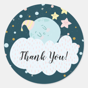 Moon Baby Shower Thank You Favour Sticker