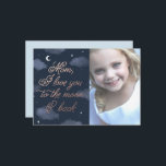 Moon & Back Mother's Day Card<br><div class="desc">Elegant navy night sky and star design that says "Mum I love you to the moon and back". Photography courtesy of Othello Silla: www.othellosilla.com</div>