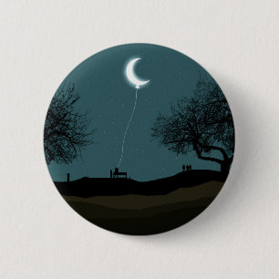 Moon Balloon 6 Cm Round Badge