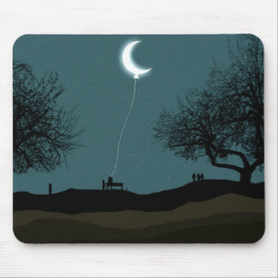 Moon Balloon Mouse Pad