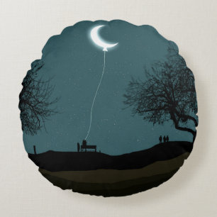 Moon Balloon Round Cushion