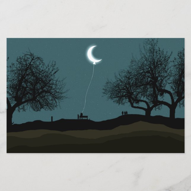 Moon Balloon Stationery (Front)
