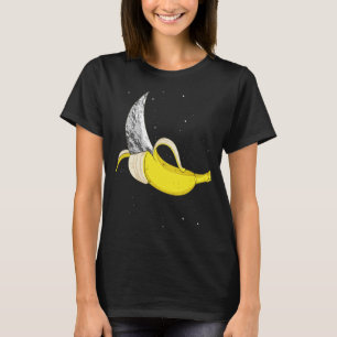 Moon Banana Funny Space Food Weird Fruit Surreal P T-Shirt