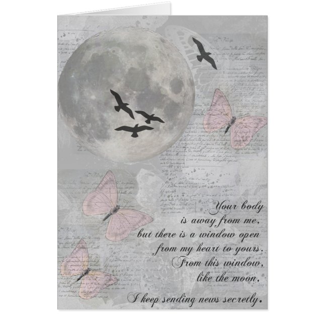 Moon Birds Away from You Rumi Card (Front)